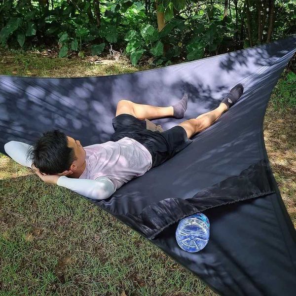 Camp Furniture Triangle Hammock Outdoor Camping Suspended Overhead Hammock Park Portable Camping Anti Roll Hammock Y240423