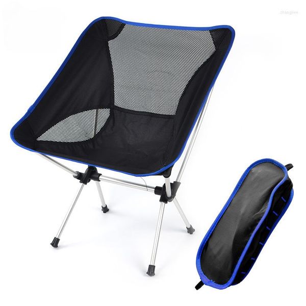 Meubles de Camp Ultra-léger Camping Pêche Lune Chaise En Plein Air Barbecue Portable Pliant Dossier Argent Support Modèles