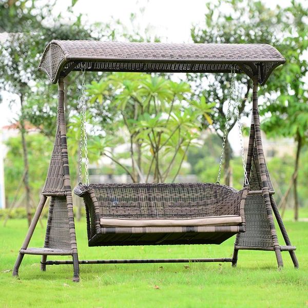 Muebles de campamento Tejiendo columpios de ratán Cestas colgantes Mecedoras al aire libre Jardines Patios de ocio y