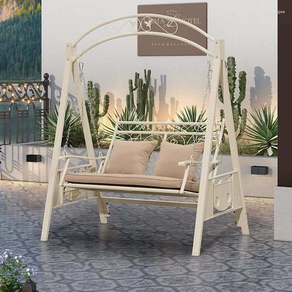 Meubles de camp chaise suspendue blanche Double hamac paresseux balançoire jardin extérieur Sedie Da Giardino Esterno décoration