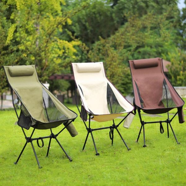 Meubles de camp élargis détachables pliants lune chaises en plein air ultra-léger pêche pique-nique barbecue loisirs chaise voyage randonnée siège camping