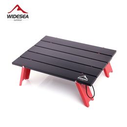 Camp Furniture Wideea Camping Mini draagbare opvouwbare tafel voor outdoor picnic barbecuetours servies ultra licht vouwen computerbed bureau 220920