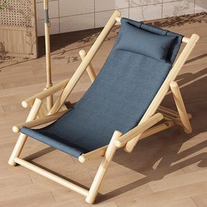 Mobilier de camp Chaise de plage nordique en bois inclinable terrasse designers chaises souples portables patio pique-nique Cadeira De praia mobilier d'extérieur