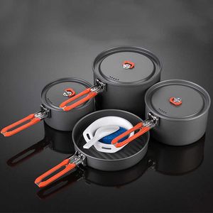 Camp Kitchen 4-5 Persoon Camping Team Cookware Pot Set Outdoor Picnic Cooking Aluminium kookgerei Picnic Telare Fire Maple Feast 5 P230506