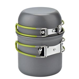 Kamp Keuken Aluminium Pot Pan Outdoor Camping Kookgerei Gebruiksvoorwerpen Servies Voor Toerisme Backpacken Potten Koken Set 1-2 Personen