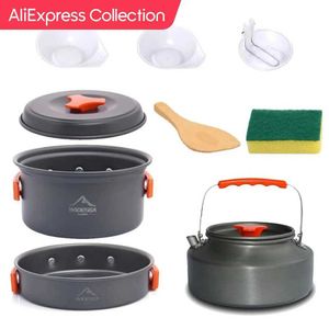 Camp Kitchen Collection Widesea Camping vaisselle batterie de cuisine en plein air ensemble casseroles plats touristiques melon équipement de cuisine ustensiles de cuisine YQ240123