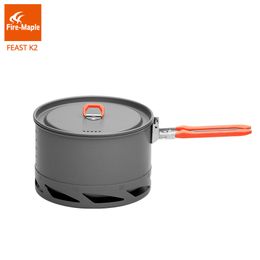 Camp Kitchen Fire Maple Feast Series K2 15L Открытый портативный теплообменник со складной ручкой Горшок для кемпинга Чайник для пикника Посуда 338 г FMCK2 230425