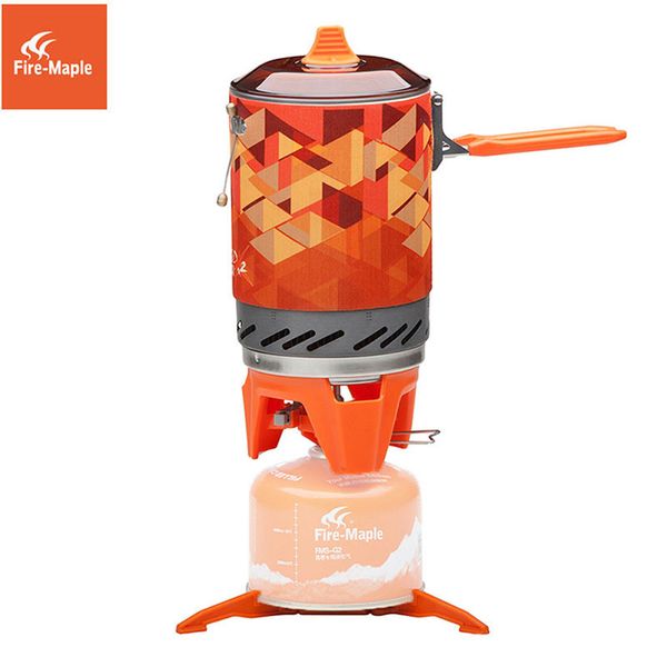 Camp Kitchen Fire Maple X2 Réchaud à gaz extérieur Touristique Système de cuisson portable avec échangeur de chaleur Pot FMS-X2 Camping Randonnée Cuisinière 221021