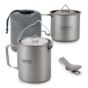 Camp Cuisine Lixada Pot Camping Tasse À Eau Tasse Léger 750 ml 350 ml Spork Vaisselle D'extérieur 230307