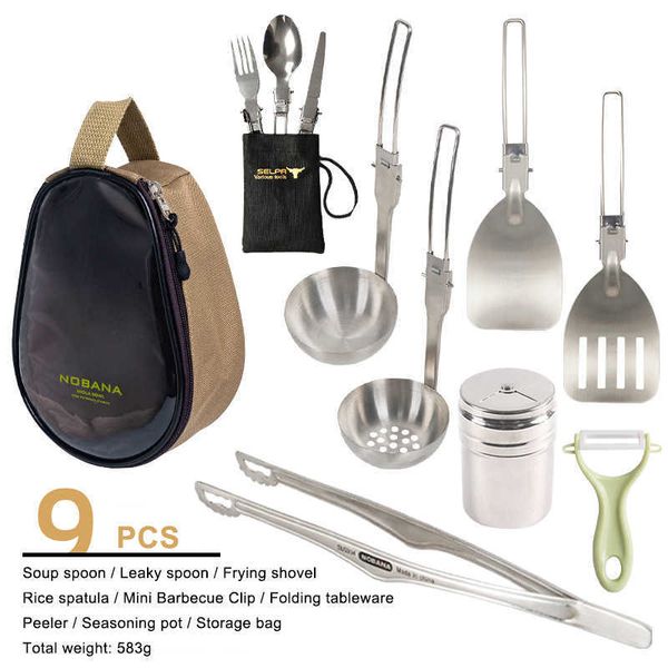 Camp Cuisine Cuisinière En Plein Air Ensemble Mini Vaisselle Pliante Camping Pique-Nique Barbecue Pêche Ustensiles De Cuisine Camping Accessoires P230506