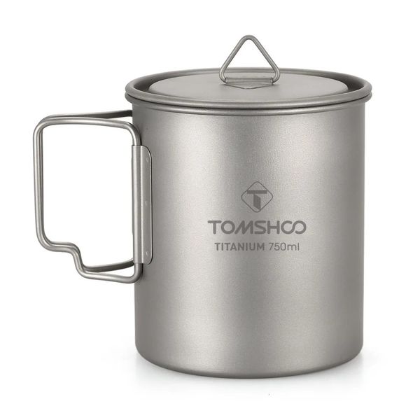 Camp Kitchen TOMSHOO ultraléger 750 ml tasse en plein air Portable Camping pique-nique tasse d'eau avec poignée pliable 231121