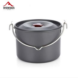 Camp Kitchen Wideea 4l Camping Hanging Pot kookgerei Outdoor Bowler servies personen Picknick Cooking Tourism Fishing Kitchen Equipment 230307