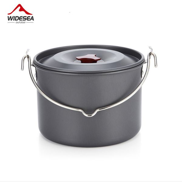 Camp Kitchen Widesea 4L Camping Hanging Pot Utensilios de cocina Outdoor Bowler Vajilla Personas Picnic Cocina Turismo Pesca Equipo de cocina 230307