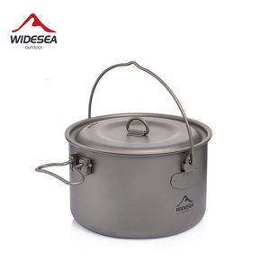 Camp Kitchen Widesea Camping Tableware Cookware set tourism cauldron Outdoor Cooking Pot Picnic Hiking Trekking 230307