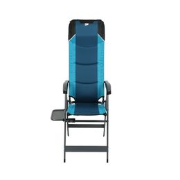 Chaise de camping 5 positions avec table d'appoint, bleu et noir, adulte