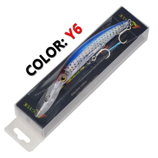 Lere de pêche flottante Big Shad Minnow 17cm 24g Bait artificiel 6m Plastic 3d Eyes Wobbler Bass Lure Pêche Attor