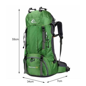 Camping Camping 60L Outdoor Backpack Climbing Bag Waterproof Mountaineering Hiking Backpacks Molle Sport Bag Climbing Rucksack