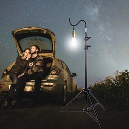 Camping Pliant Light Stand 2m télescopage Tripod Aluminium Aluminium Posteur de lampe de lampe Light Support Supports de camping 240410