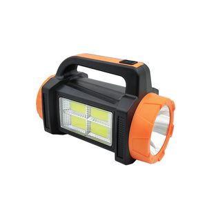 Camping handtaslicht met zonnelader en USB bediend, waterdichte buitenzoeklicht met telefoonlader, rood of oranje