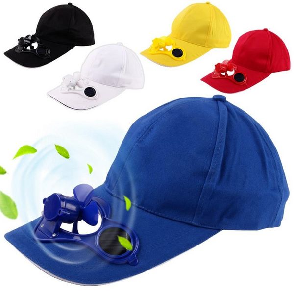 Camping randonnée casquette à visière avec ventilateur à énergie solaire chapeau de baseball casquette de ventilateur de refroidissement casquette de pêche d'été chapeau de plage réglable pare-soleil F0628