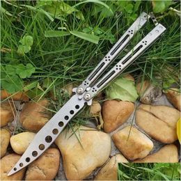 Camping Jachtmessen Balisong Theone Jilt Mes Hom Basilisk Snake Monster Butterfly Trainer Training Swing Bench D2 Made Bushing Sy Dhdgb