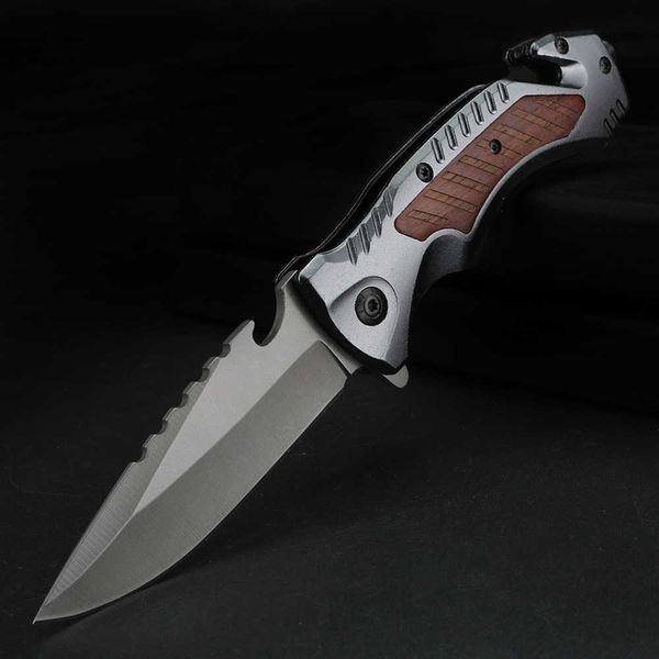 Couteaux de chasse de camping Couteau de chasse en plein air en titane gris couteau pliant couteau de survie haute dureté couteau de poche camping EDC outil P230506