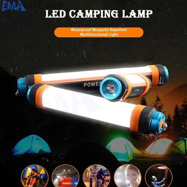 Linterna de camping 1-2pc 7800mAh USB recargable LED Lámpara de camping Tienda de campaña Linterna de viaje IP68 Senderismo a prueba de agua Pesca de trabajo Linterna SOS Iluminación Q231116