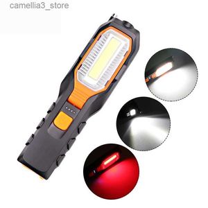 Linterna de camping C2 COB LED Linterna recargable Linterna portátil USB Luz de trabajo Trabajo flexible Lámpara magnética Emergencia Camping Luz Antorcha Q231116