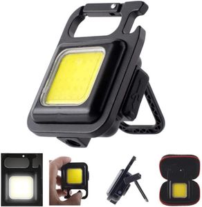 Lanterne de Camping, Mini lampe de poche Portable Rechargeable par USB, lampe de travail COB, porte-clés LED pour Camping d'urgence en plein air, tire-bouchon, pêche