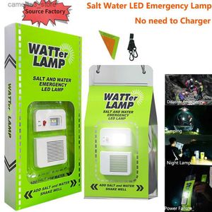 Lanterne de camping Lampe de camping en plein air portable Lampe de secours à LED d'eau salée pour le camping Lampe de pêche de nuit Lampe à économie d'énergie Fournitures de voyage Q231116