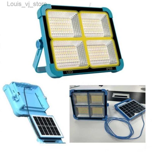 Lanterne de camping panneaux solaires amovibles lampe de camping une lumière de travail d'urgence extérieure divisée projecteur solaire rechargeable étanche portable YQ231205