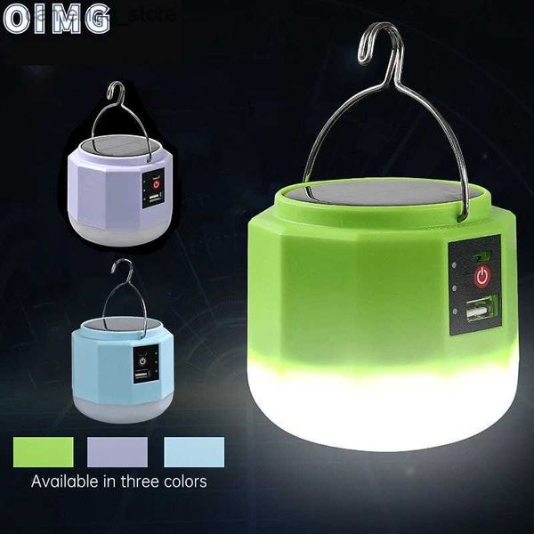 Linterna para acampar Lámpara solar para tienda de campaña Lámpara colgante Luz brillante Pesca Lámpara potable Luz nocturna de emergencia Atenuación Linterna USB impermeable al aire libre Q231116