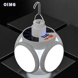 Lanterne de camping Torche solaire à LED USB Veilleuse rechargeable Lampe de camping en plein air Lumières de secours Projecteurs portables Grande Lanterne LED Q231116
