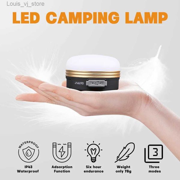 Linterna para acampar X-TIGER Mini Luz para acampar 78 g Linterna LED portátil con imán Lámpara para tienda Senderismo Caza Emergencia Noche Lámpara de supervivencia al aire libre YQ231205