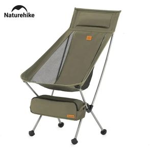 Camping lune chaise haut dossier ultraléger chaise pliante Portable 120Kg charge voyage chaises à bascule chaise de pêche en plein air 240220