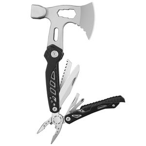 Camping multitool accessoires geschenken voor mannen papa 15 in 1 verbeterde multi -gereedschapsoverlevingsuitrusting met ax hamer tang zag schroevendraaiers flesopener