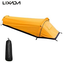 Camping Eenpersoonstent Ultralight Compact Outdoor Slaapzak Tent Grotere ruimte Waterdichte slaapzakhoes voor wandelen 240126