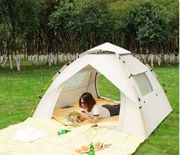 Camping Sports Outdoors Tent Outdoor Automatisch 3-4 personen Strand Snel Open vouwkamperen Dubbele regen Draagbare kampeerapparatuur
