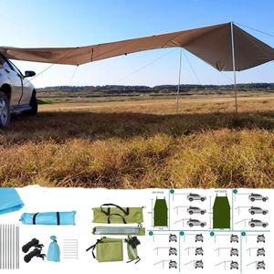 Camping Tent Family Automobile SUV Side Roof Top Sun Shelter Car Tamion Sunshade Sunshade Anti-UV Arafroping Car Araproping Car Auto 240327