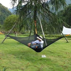 Camping Driehoekige hangmat Meerpersoons Opvouwbaar Draagbaar Net Familie Outdoor Vrije tijd Grote mesh-hangmatten
