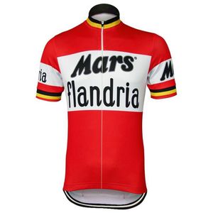 Kan worden aangepast wielertrui mars Flandria Retro blauwe fietskleding dragen MTB road ropa ciclismo cool NOWGONOW2083