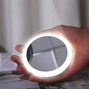 Peut être mis dans un sac à main, Mini lampe Portable Rechargeable, miroir de maquillage à LED, vanité de voyage, remplissage de lumière en verre, 220509