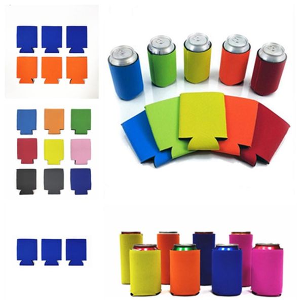 Can Beer Insulators Refroidisseur de boissons en néoprène Bouteille de soda pliable Porte-gobelet trapu Bière Sacs isothermes Can Sleeve T2I51321