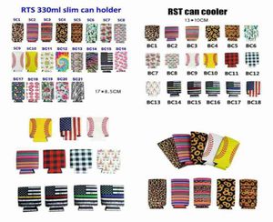 Blikjeskoeler Slim Can Beer Isolatoren Premium Neopreen Drankkoeler Opvouwbare Colafles Bier Koozies Cactus Leopard Can Coole3866806