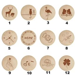 Kan het graveren van het gravure Logo Blanco Diy Wood Round Bottle Opener Coaster Koelkast Koelkastmagneet Decoratie FY5123