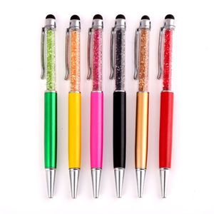 Peut personnaliser le logo Crystle Stylus Stylo à bille en métal Étudiant Écriture Cadeau Publicité Signature Business Pen Papeterie Fournitures de bureau 20 couleurs