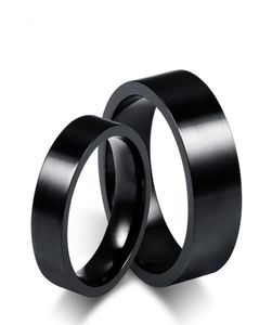 Kan bestellen mixen van 6 mm en 8 mm zwarte kleur mode eenvoudige minnaar039s ring roestvrij staal ringen sieraden cadeau voor mannen vrouwen J0053531095
