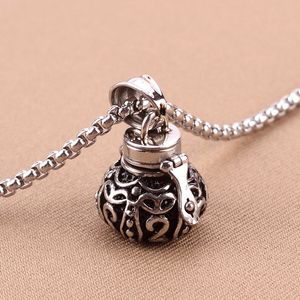 Openable Put Magic Box Jar Médaillons Pendentif Vintage Urne Collier En Acier Au Titane Pet Fournitures Crémation Cendres Bijoux Mémorial Porte-Cendres GZ210