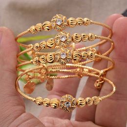Kan wegtrekken Dubai Goud Kleur Armbanden Voor Vrouwen Ethiopische Armbanden Midden-Oosten Bruiloft Sieraden Afrikaanse Geschenken Q0717