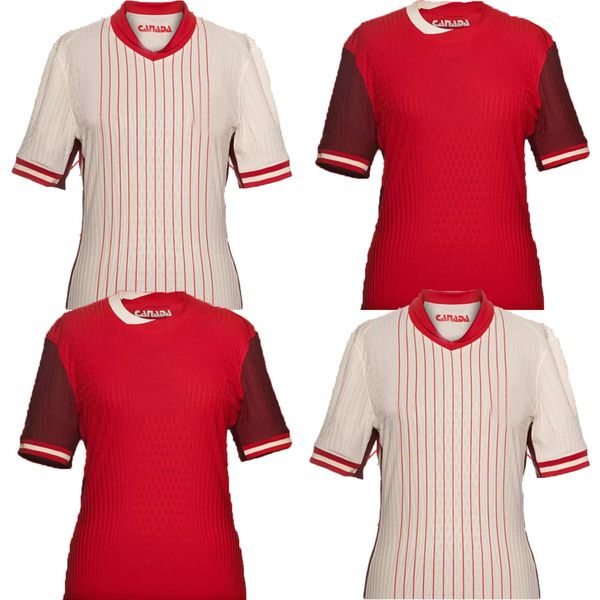 Canadá 2024 2025 Jerseys de fútbol Kits Kits uniformes de mujeres Equipo nacional Davies J.David 24 25 Ugbo Larin Cavallini Millar Eustaquio Home Away Football Shirts Wo